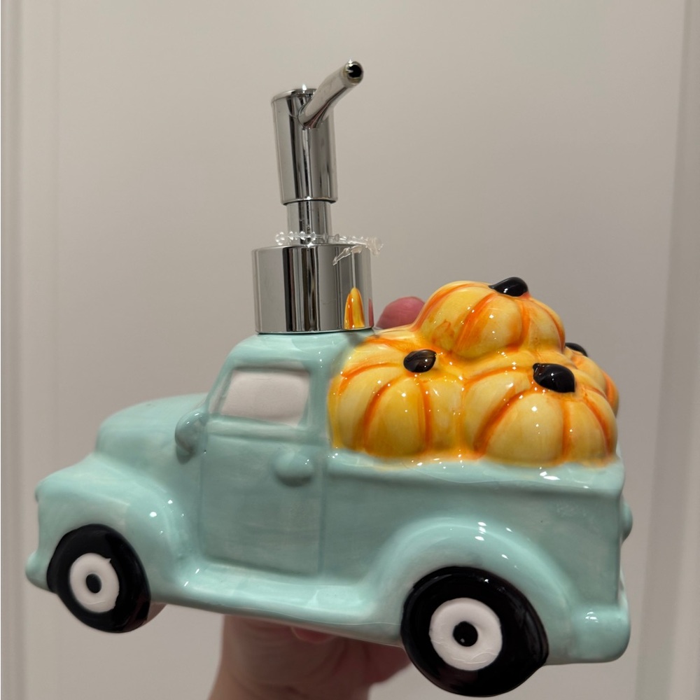 Charming Ceramic Truck Soap Dispenser with Pumpkins